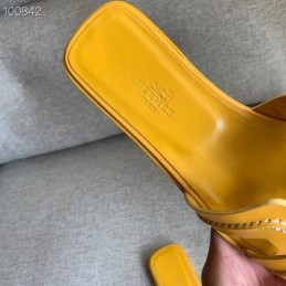 Replica Hermes Yellow H Heel Sandal