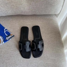 Replica Hermes Black H Heel Sandal