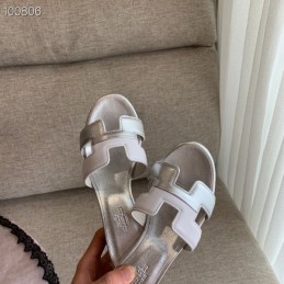 Replica Hermes White Clear H Heel Sandal