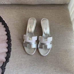 Replica Hermes White Clear H Heel Sandal