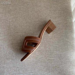 Replica Hermes Brown H Heel Sandal