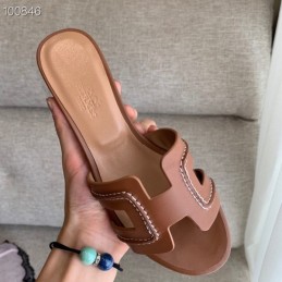 Replica Hermes Brown H Heel Sandal