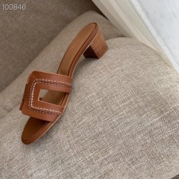 Replica Hermes Brown H Heel Sandal