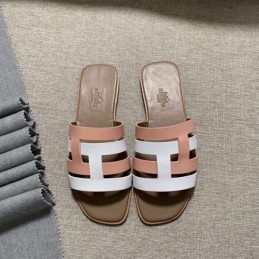 Replica Hermes Pink White H Slide Sandal
