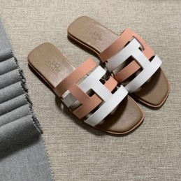 Replica Hermes Pink White H Slide Sandal