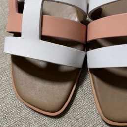 Replica Hermes Pink White H Slide Sandal