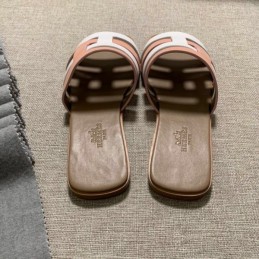 Replica Hermes Pink White H Slide Sandal