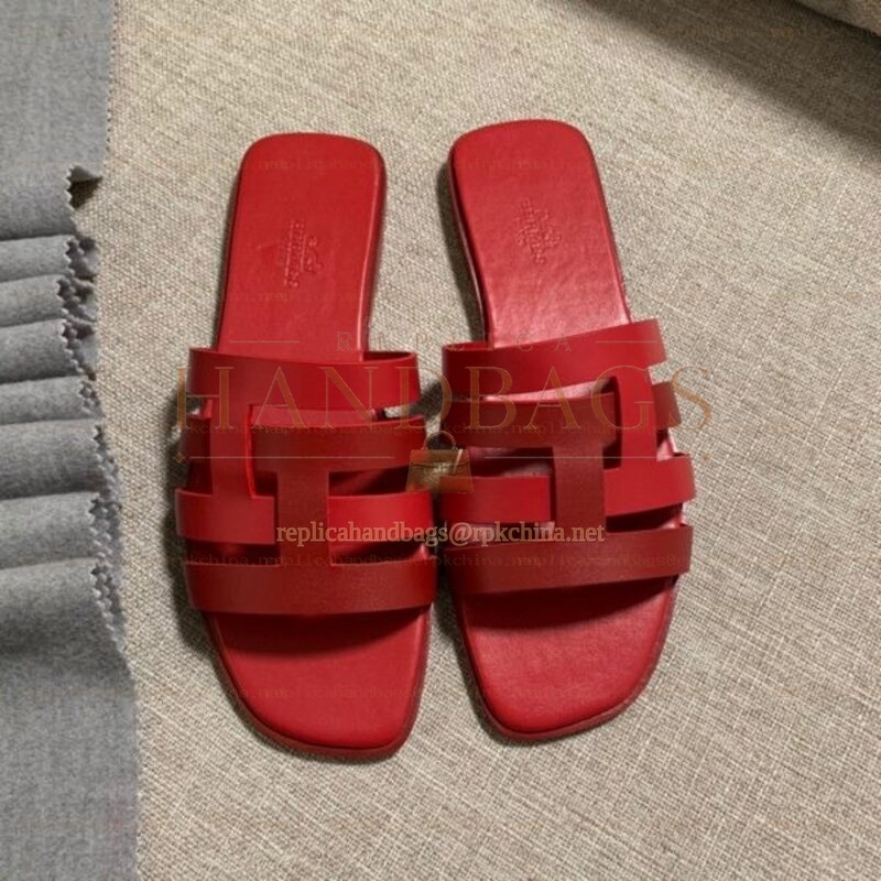 Replica Hermes Red H Slide Sandal