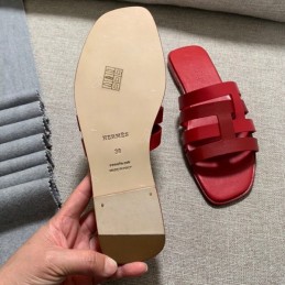 Replica Hermes Red H Slide Sandal