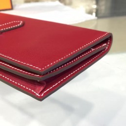 Replica Hermes Burgundy Bearn Wallet Silver H Hardware
