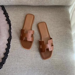 Replica Hermes Tan Block H Slide Sandal
