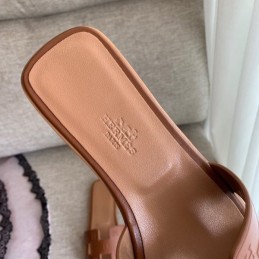 Replica Hermes Tan Block H Slide Sandal