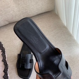 Replica Hermes Black Block H Slide Sandal