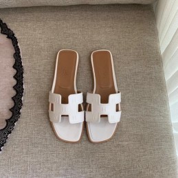 Replica Hermes White Block H Slide Sandal