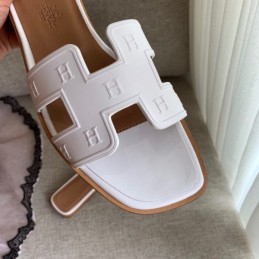 Replica Hermes White Block H Slide Sandal