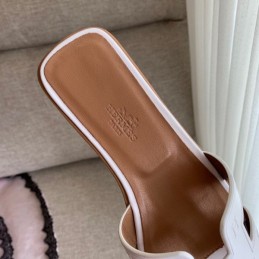 Replica Hermes White Block H Slide Sandal