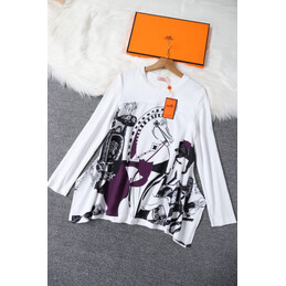 Replica Hermes White Horse Print Shirt