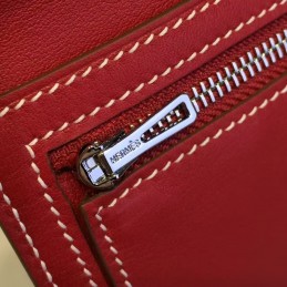 Replica Hermes Burgundy Bearn Wallet Silver H Hardware