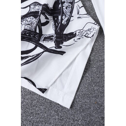 Replica Hermes White Horse Print Shirt