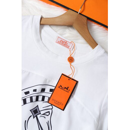 Replica Hermes White Horse Print Shirt