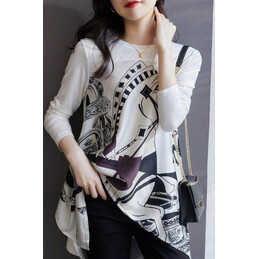 Replica Hermes White Horse Print Shirt