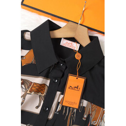 Replica Hermes Black Scarf Panel Dress