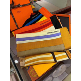 Replica Hermes Gold Stripe 140cm Silk Scarf