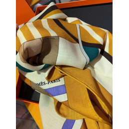 Replica Hermes Gold Stripe 140cm Silk Scarf