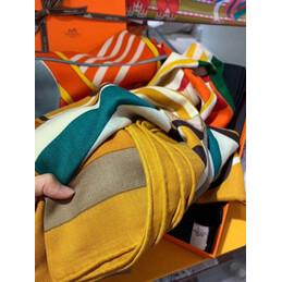 Replica Hermes Gold Stripe 140cm Silk Scarf