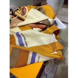 Replica Hermes Gold Stripe 140cm Silk Scarf