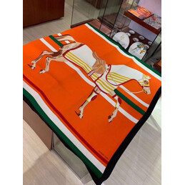 Replica Hermes Orange Equestrian 140cm Silk Scarf