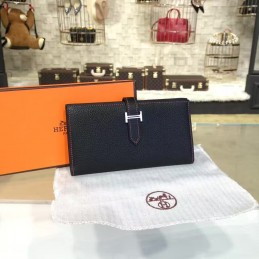Replica Hermes Navy Blue Bearn Wallet