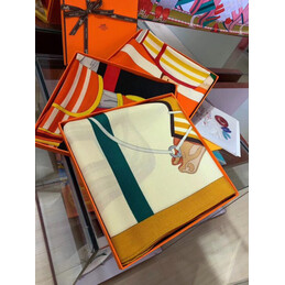 Replica Hermes Orange Equestrian 140cm Silk Scarf