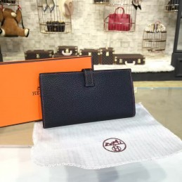 Replica Hermes Navy Blue Bearn Wallet