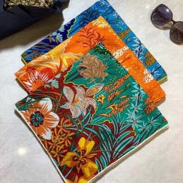 Replica Hermes Green Zebra Floral 140cm Silk Scarf