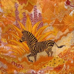 Replica Hermes Orange Zebra Floral 140cm Silk Scarf