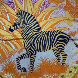 Replica Hermes Orange Zebra Floral 140cm Silk Scarf