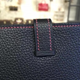 Replica Hermes Navy Blue Bearn Wallet