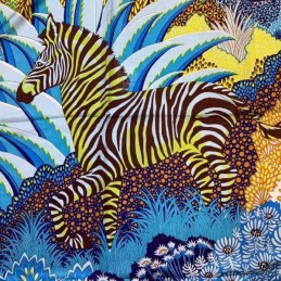 Replica Hermes Blue Zebra Floral 140cm Silk Scarf