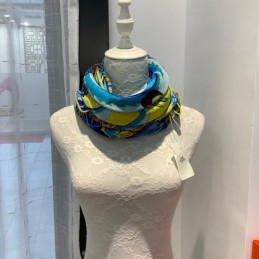 Replica Hermes Blue Zebra Floral 140cm Silk Scarf