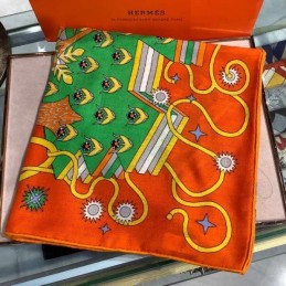Replica Hermes Green Floral 140cm Silk Scarf