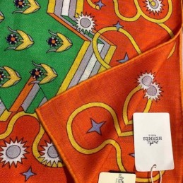 Replica Hermes Green Floral 140cm Silk Scarf