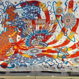 Replica Hermes White Nautilus 140cm Silk Scarf