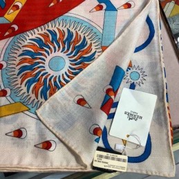 Replica Hermes White Nautilus 140cm Silk Scarf