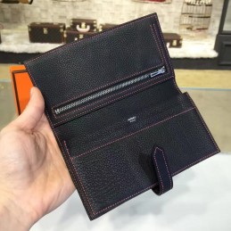 Replica Hermes Navy Blue Bearn Wallet