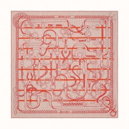 Replica Hermes Pink Letter Print 140cm Silk Scarf