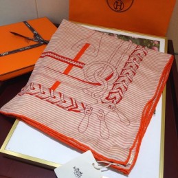 Replica Hermes Pink Letter Print 140cm Silk Scarf