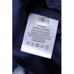 Replica Hermes Navy Blue Long Sleeve Scarf Print Dress