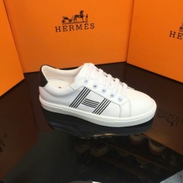 Replica Hermes White Black Stripe Low Top Sneaker