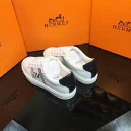 Replica Hermes White Black Stripe Low Top Sneaker